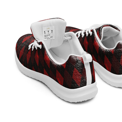 Men’s Athletic Shoes Red Argyle