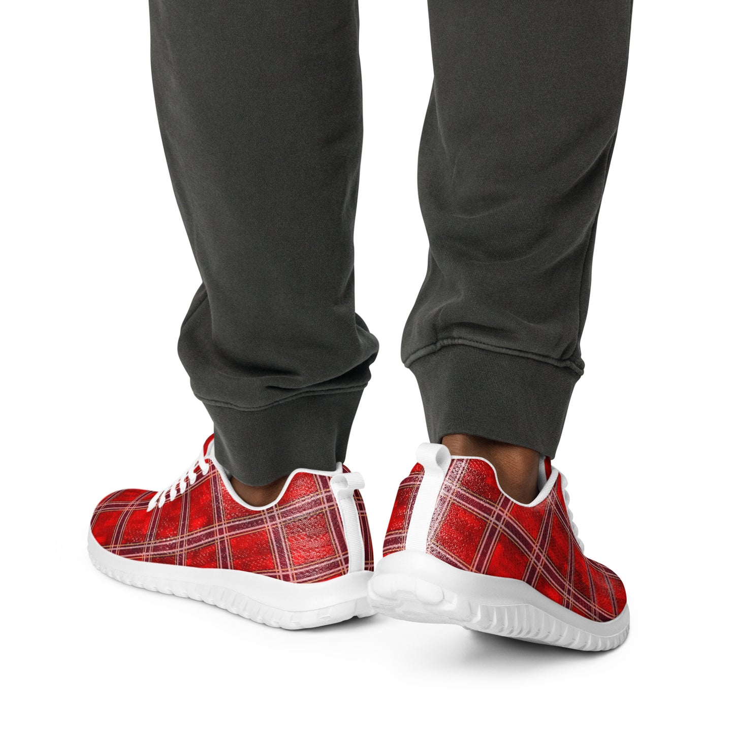 Men’s Athletic Shoes Red Plaid