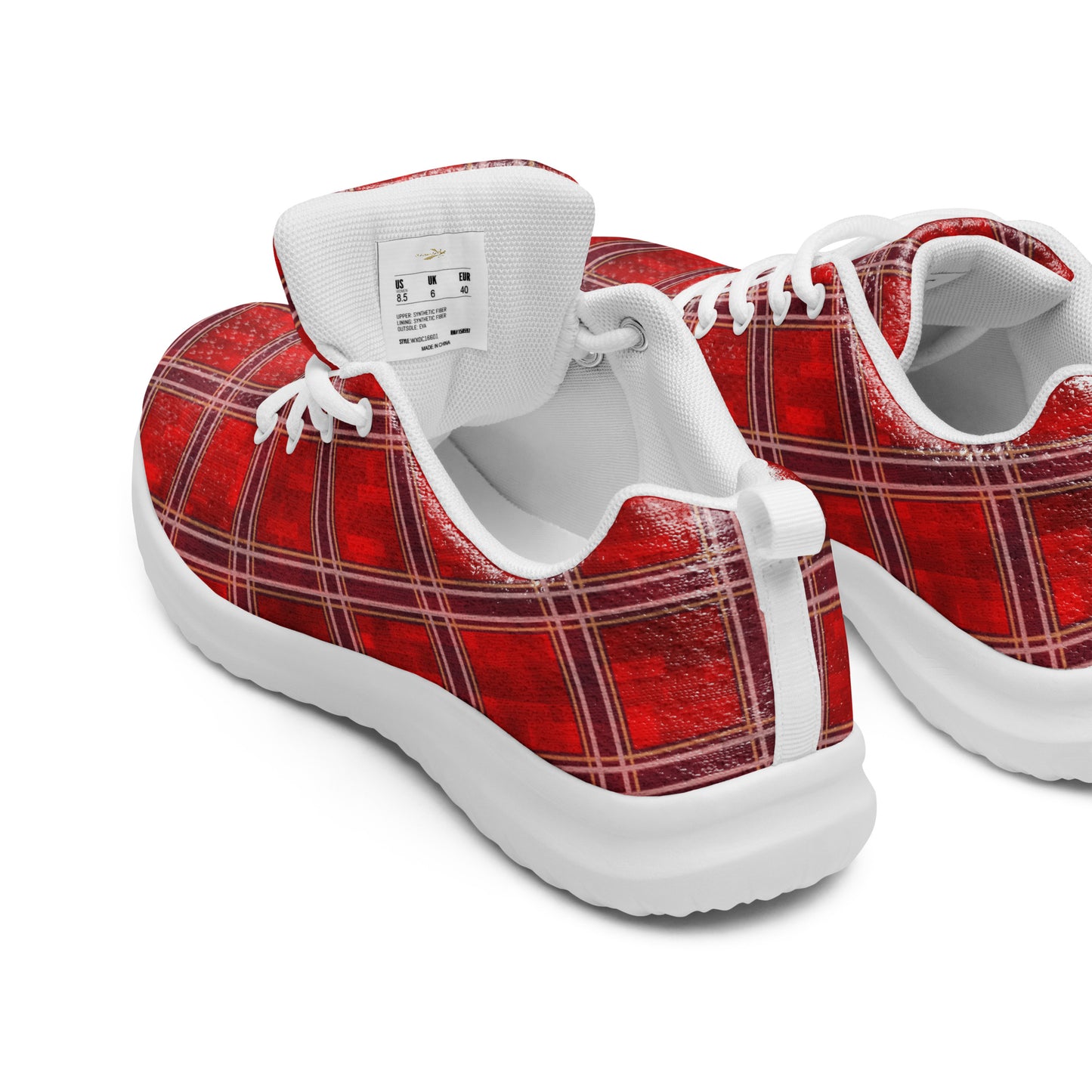 Men’s Athletic Shoes Red Plaid