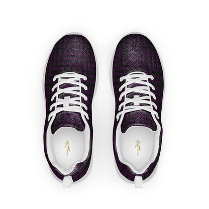 Men’s Athletic Shoes Black & Purple Houndstooth-Gingham Mix