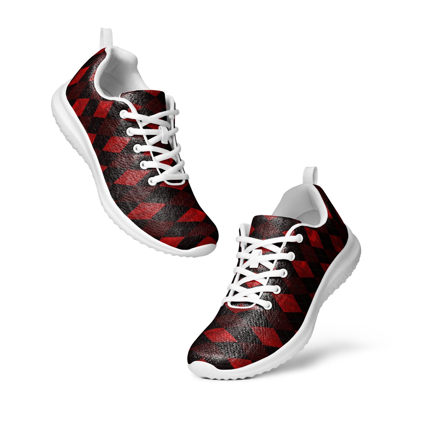 Men’s Athletic Shoes Red Argyle