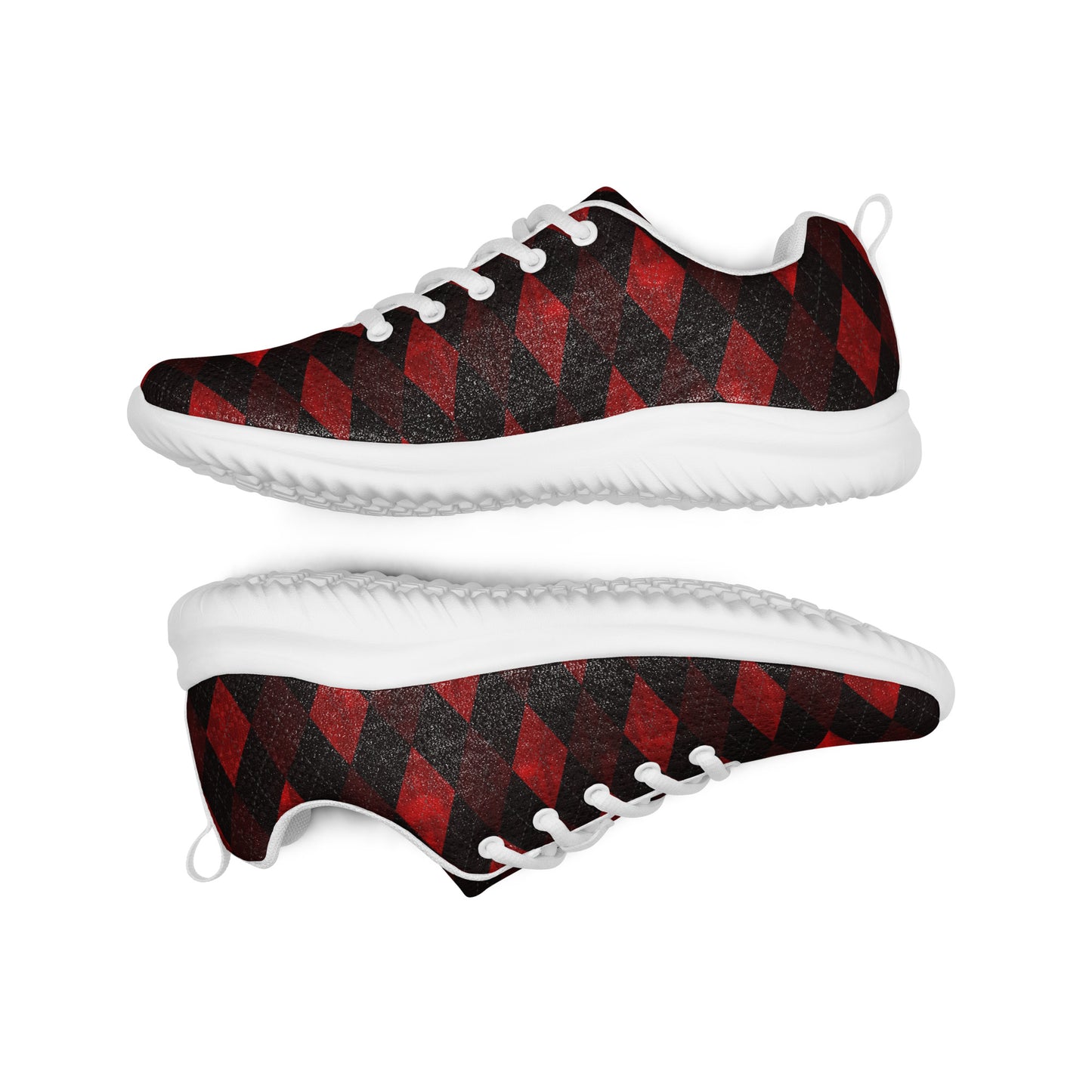 Men’s Athletic Shoes Red Argyle