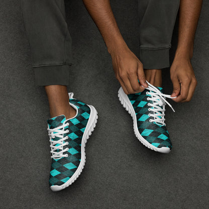 Men’s Athletic Shoes Teal Argyle