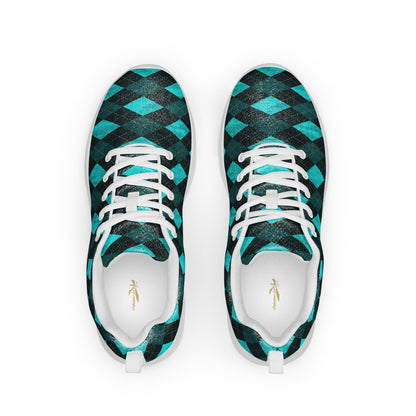 Men’s Athletic Shoes Teal Argyle