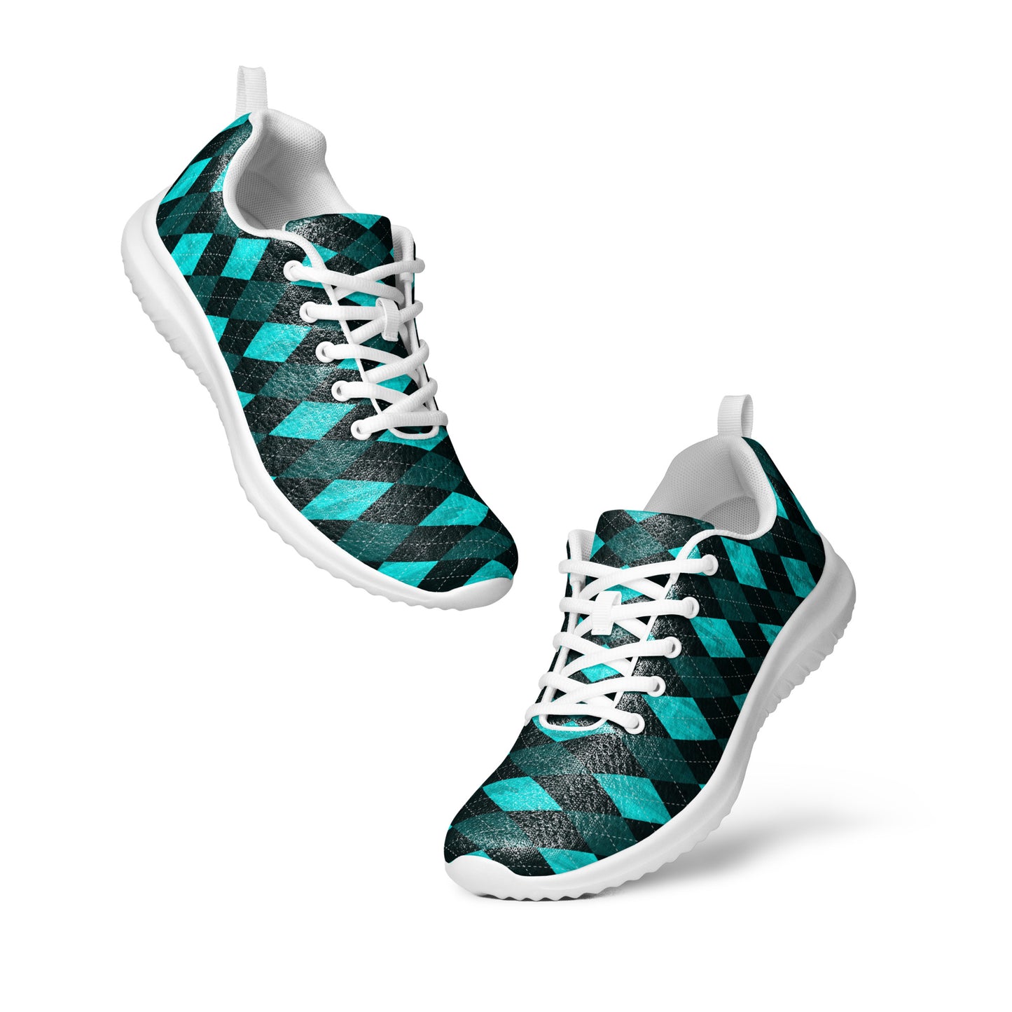 Men’s Athletic Shoes Teal Argyle