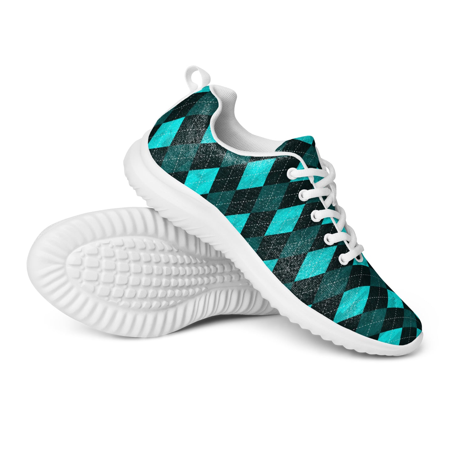 Men’s Athletic Shoes Teal Argyle