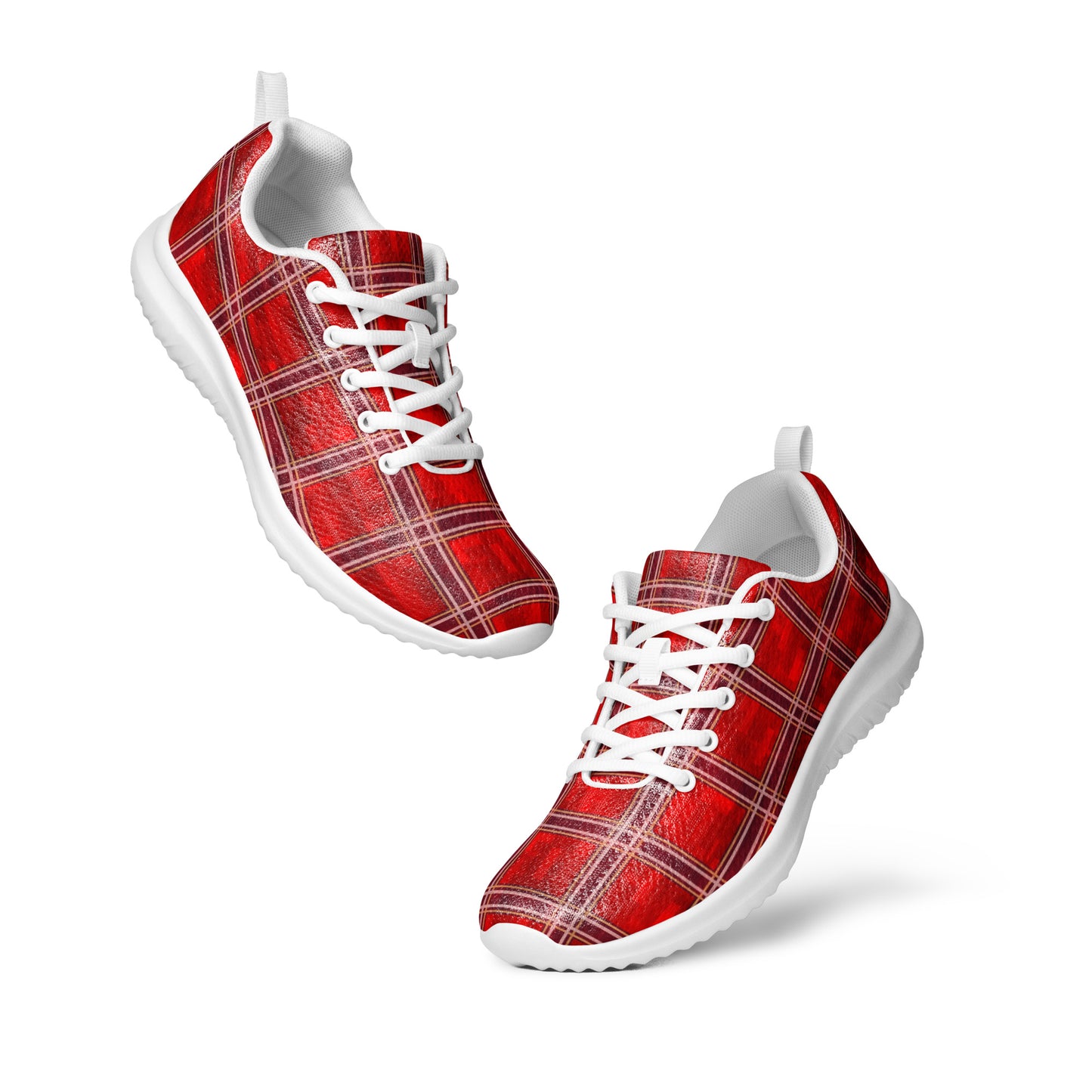 Men’s Athletic Shoes Red Plaid