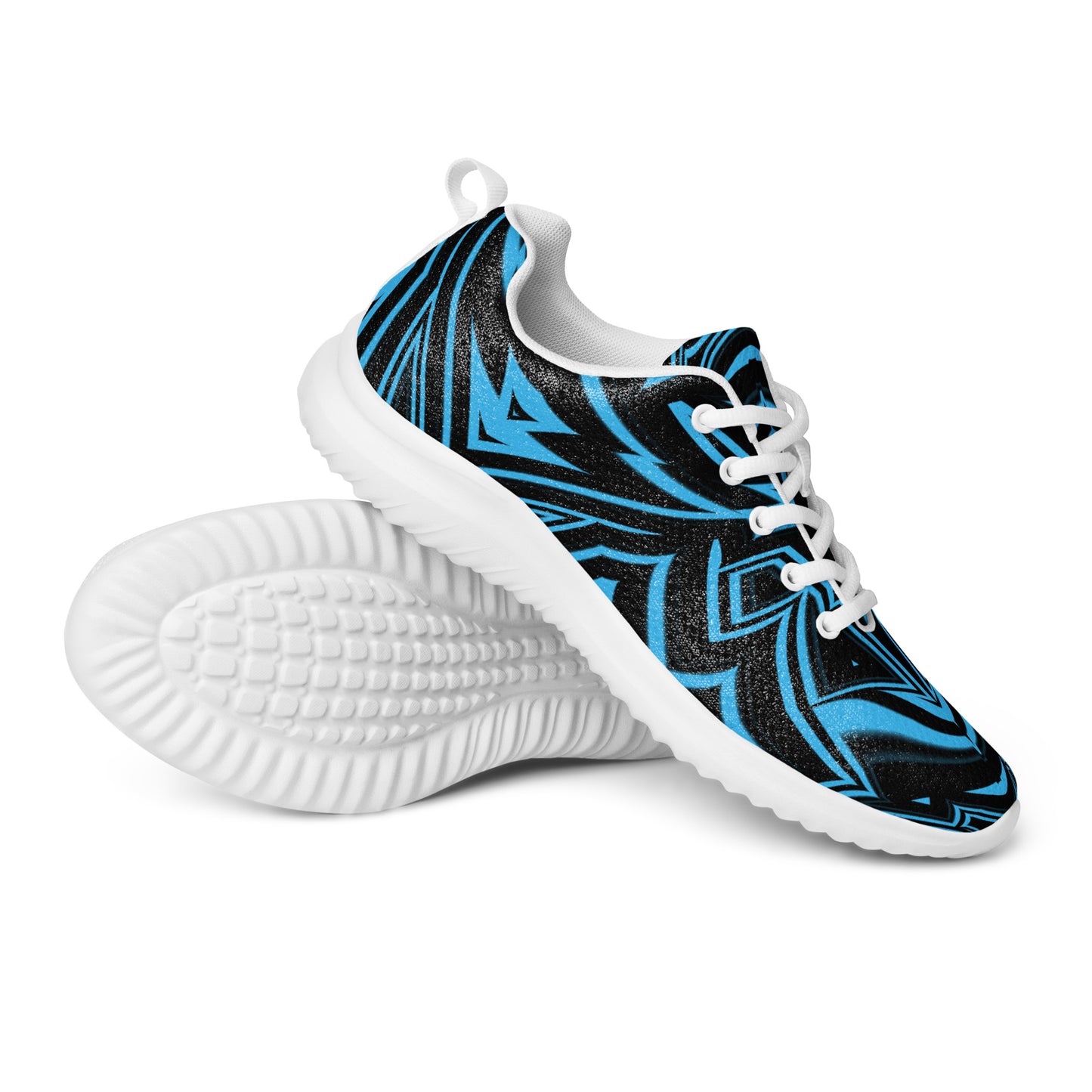 Men’s Athletic Shoes Blue Abstract Geometric