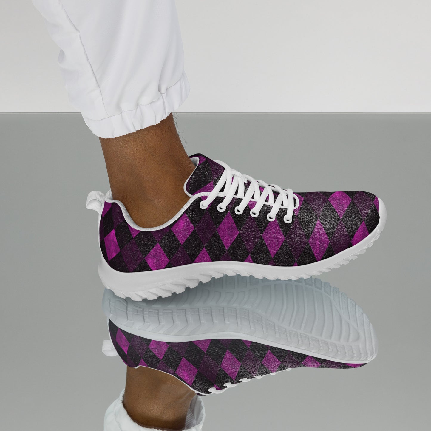 Men’s Athletic Shoes Plum Argyle