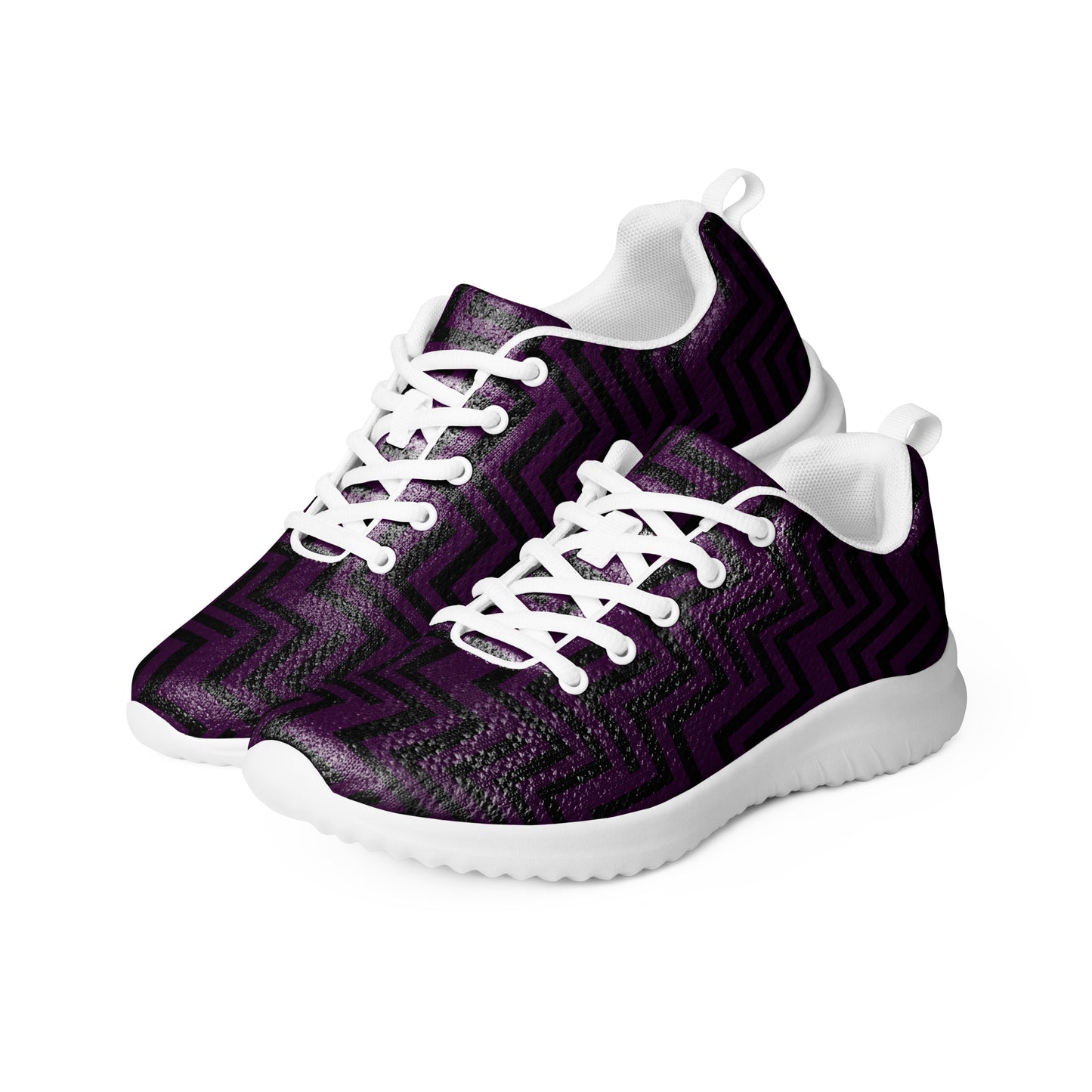 Men’s Athletic Shoes Purple & Black Zig Zag Print