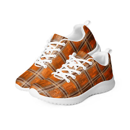 Men’s Athletic Shoes Orange Plaid