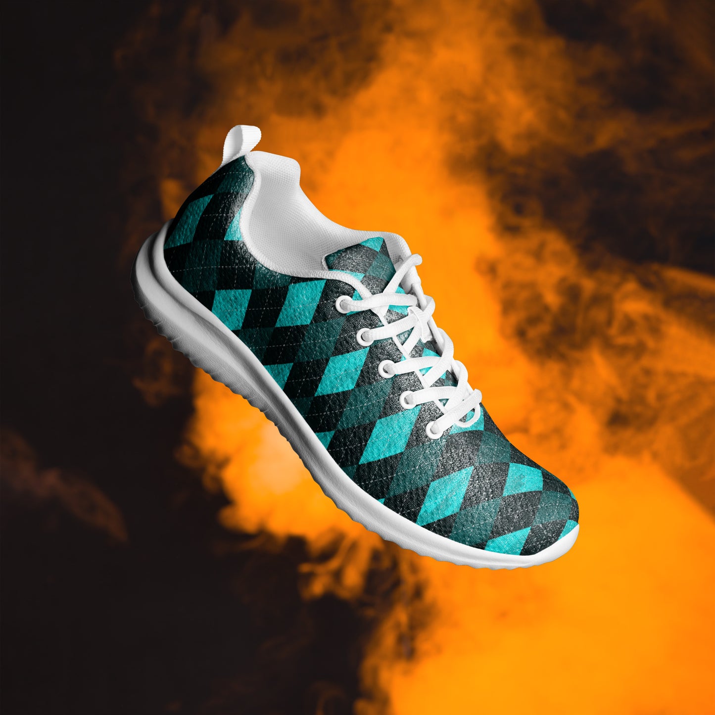 Men’s Athletic Shoes Teal Argyle