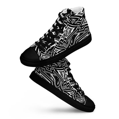 Men’s High-Top Canvas Shoes Abstract Geometries