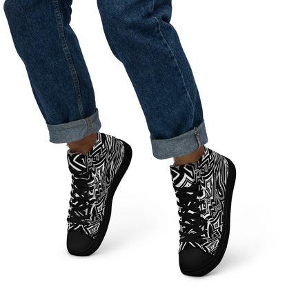 Men’s High-Top Canvas Shoes Abstract Geometries