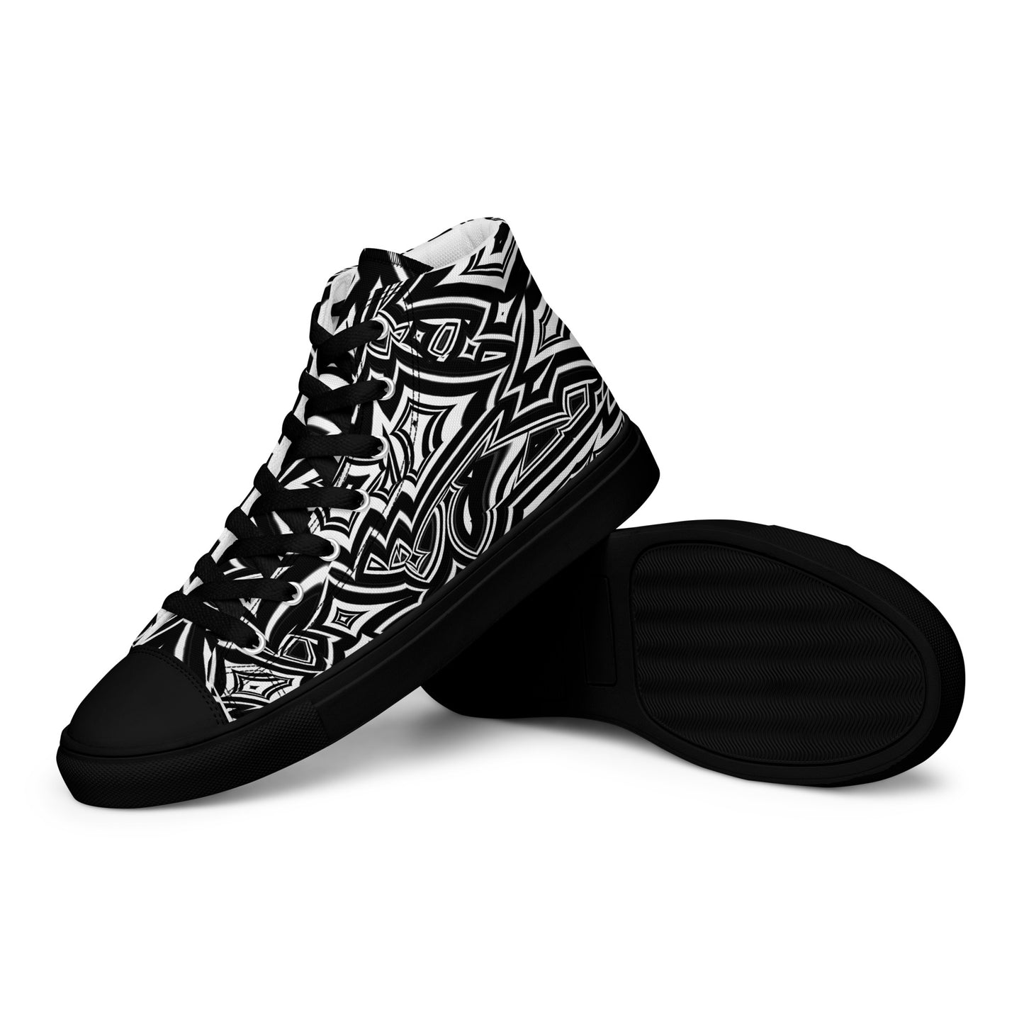 Men’s High-Top Canvas Shoes Abstract Geometries