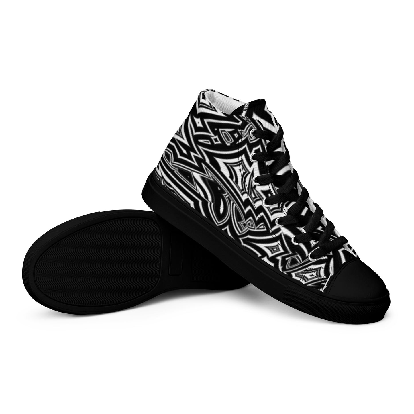 Men’s High-Top Canvas Shoes Abstract Geometries