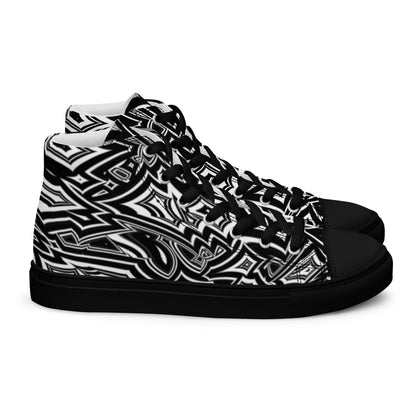 Men’s High-Top Canvas Shoes Abstract Geometries