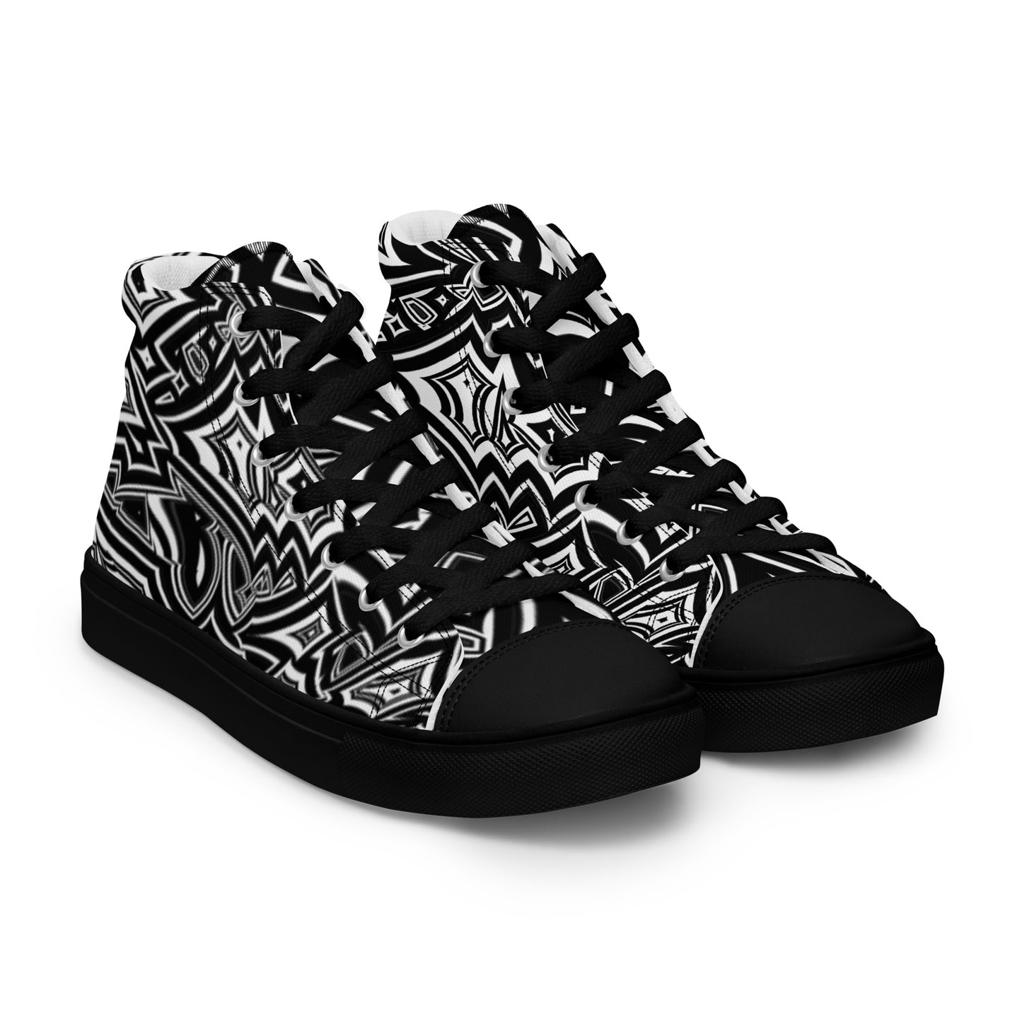 Men’s High-Top Canvas Shoes Abstract Geometries