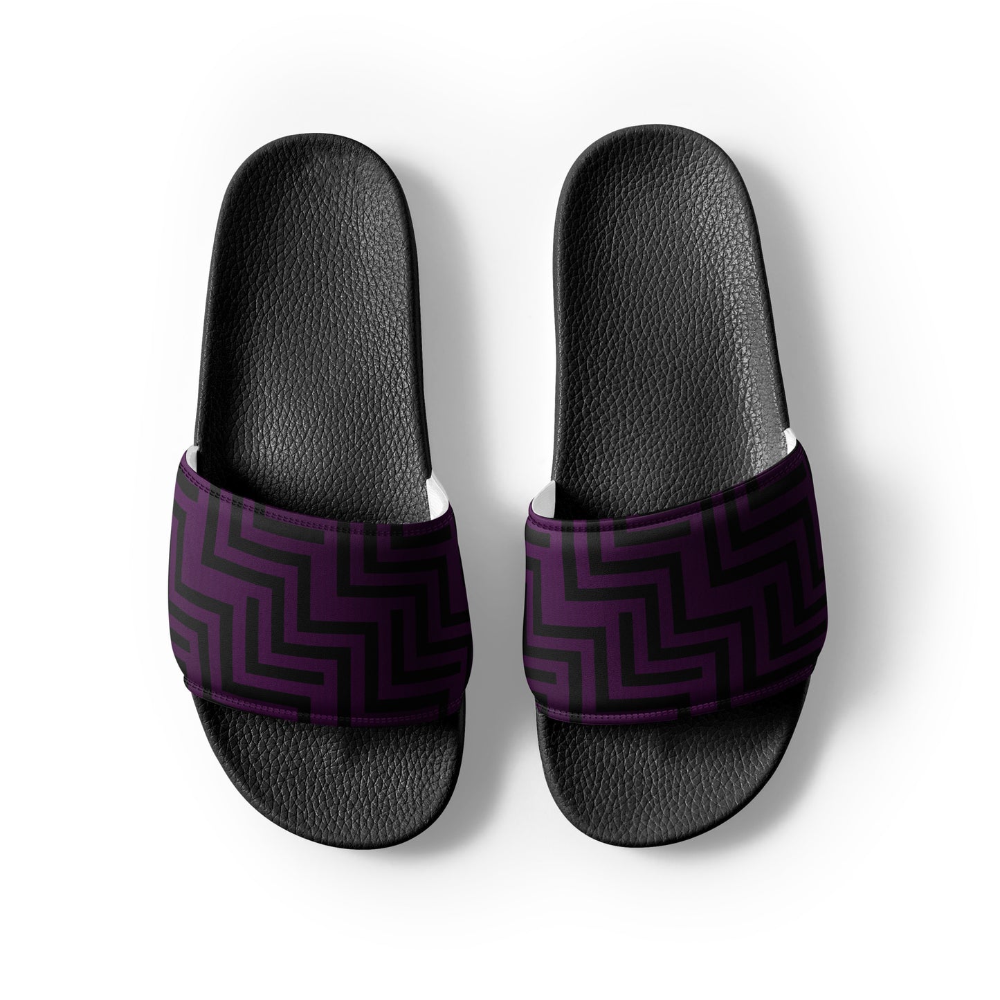 Men’s Slides Purple & Black Zig Zag Print