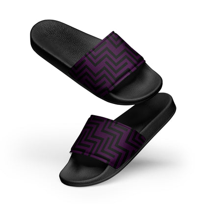 Men’s Slides Purple & Black Zig Zag Print