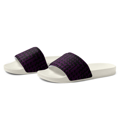 Men’s Slides Black & Purple Houndstooth-Gingham Mix