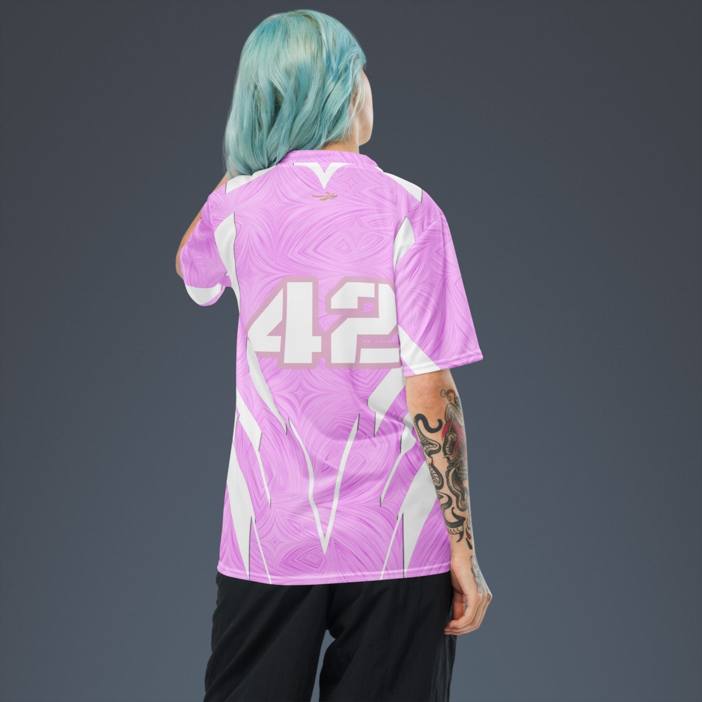 Women's Recycled Sports Jersey Pink Tie-Dye