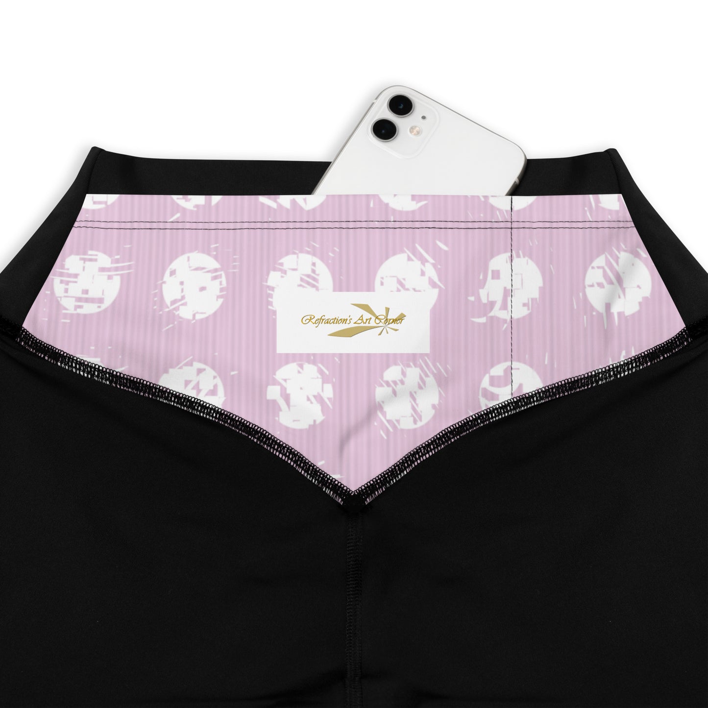 Women's White Polka Dot Pink Sports Leggings