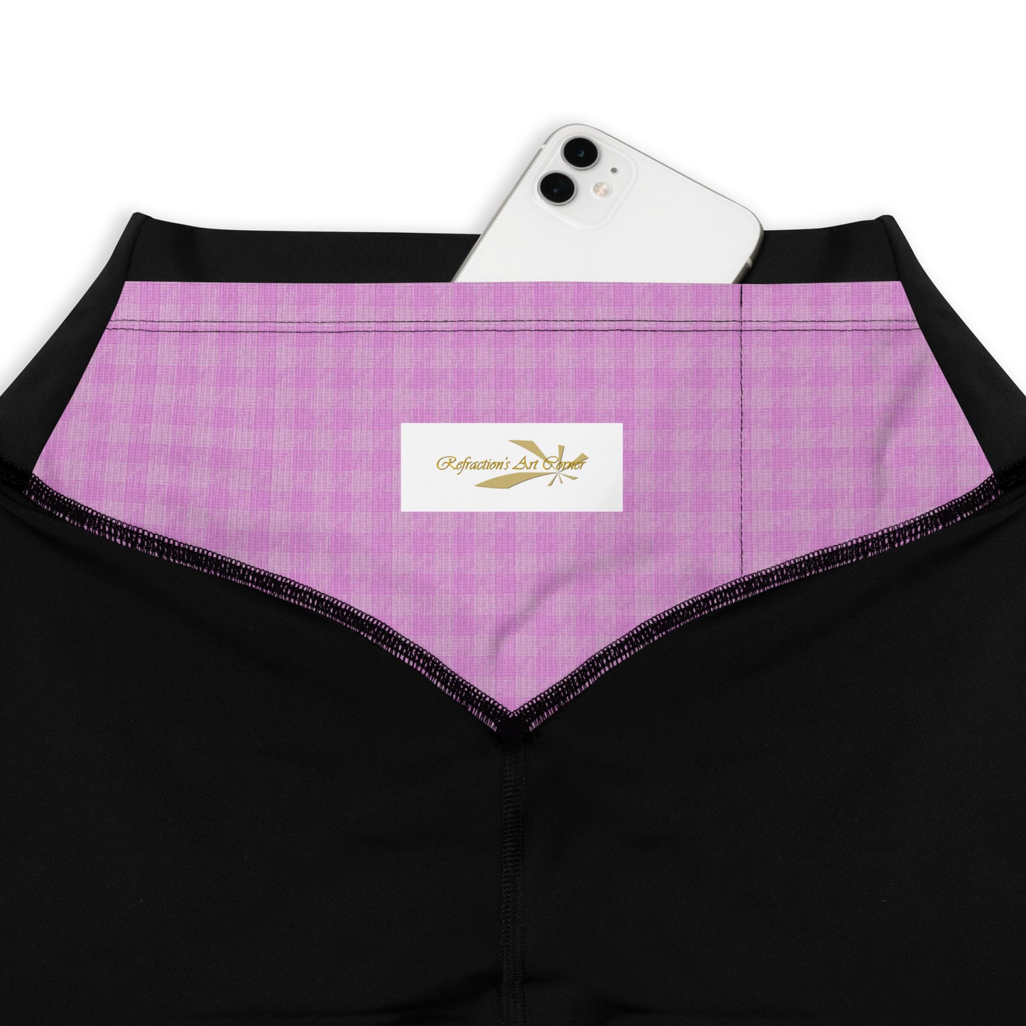 Women's Sports Leggings Pink Houndstooth-Gingham Mix