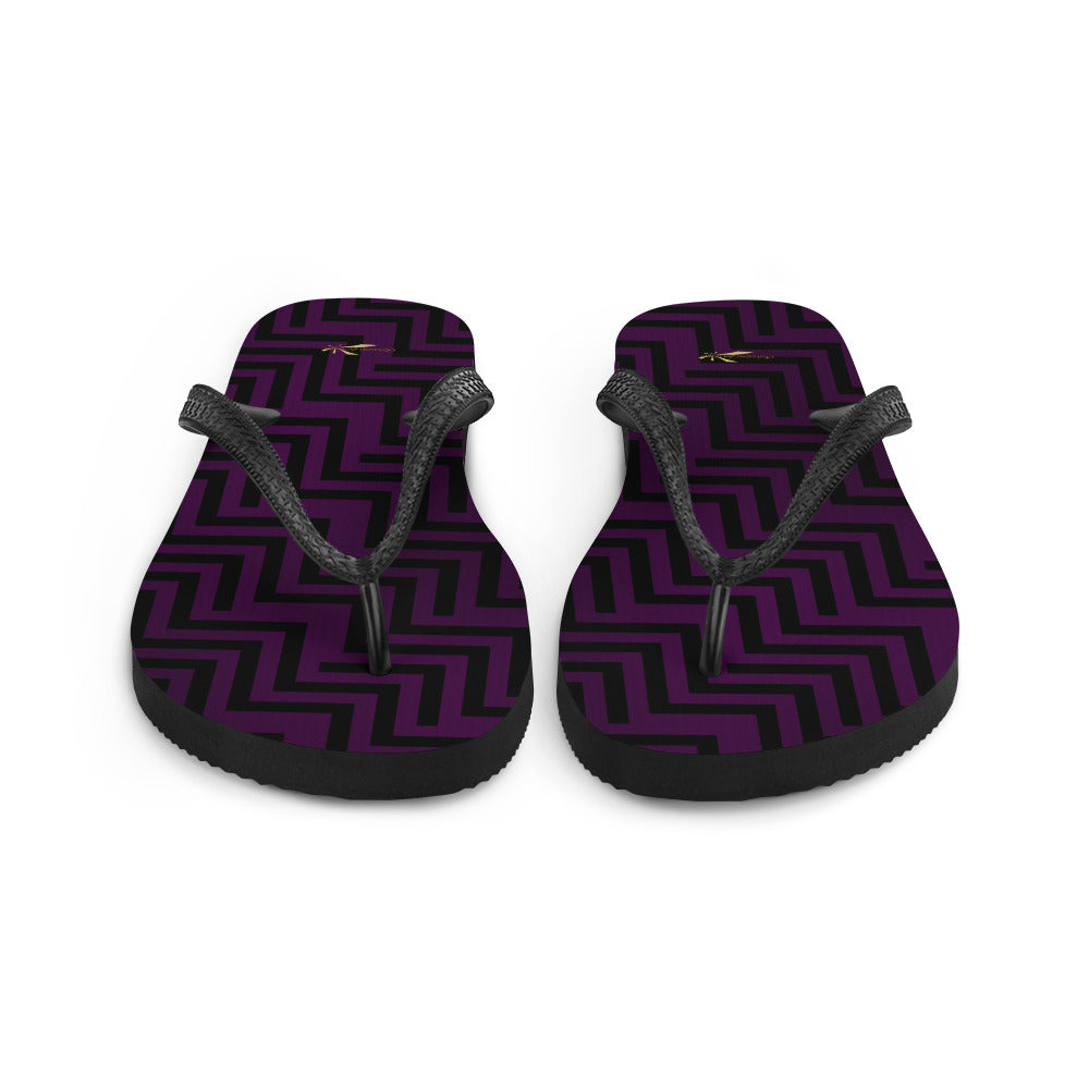 Flip-Flops Purple & Black Zig Zag Print