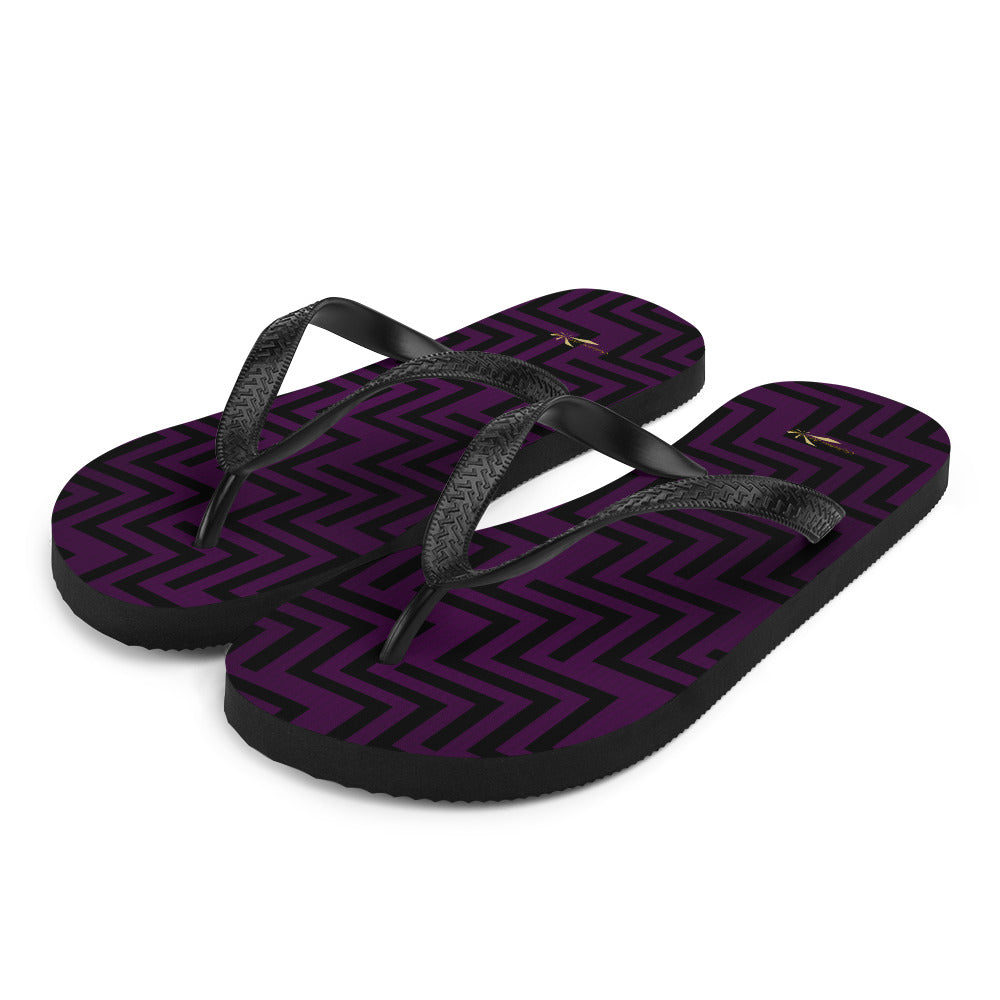 Flip-Flops Purple & Black Zig Zag Print