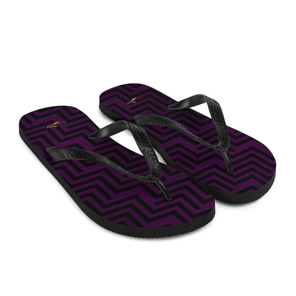 Flip-Flops Purple & Black Zig Zag Print