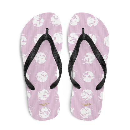 Women's White Polka Dot Pink Flip-Flops