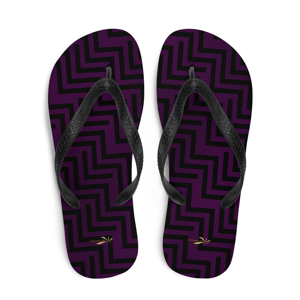 Flip-Flops Purple & Black Zig Zag Print