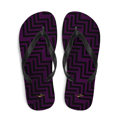 Flip-Flops Purple & Black Zig Zag Print