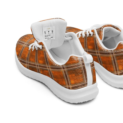 Women’s Athletic Shoes Orange Plaid