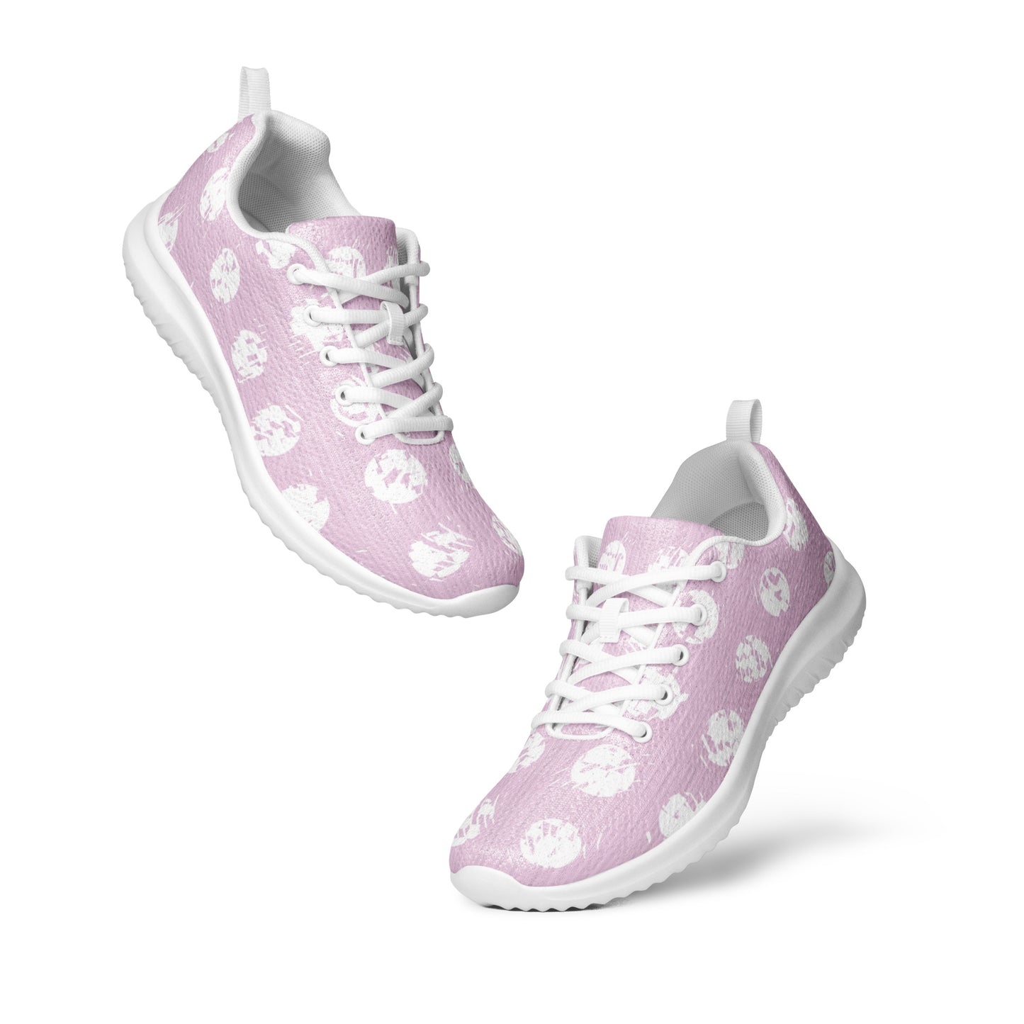 Women’s White Polka Dot Pink Athletic Shoes