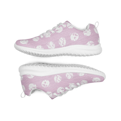 Women’s White Polka Dot Pink Athletic Shoes