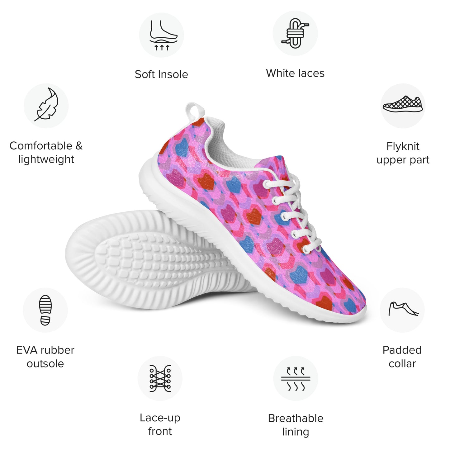 Women’s Athletic Shoes Heart Print