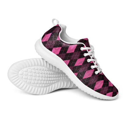 Women’s Athletic Shoes Hot Pink Argyle