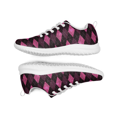 Women’s Athletic Shoes Hot Pink Argyle