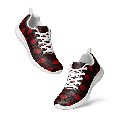 Women’s Athletic Shoes Red Argyle