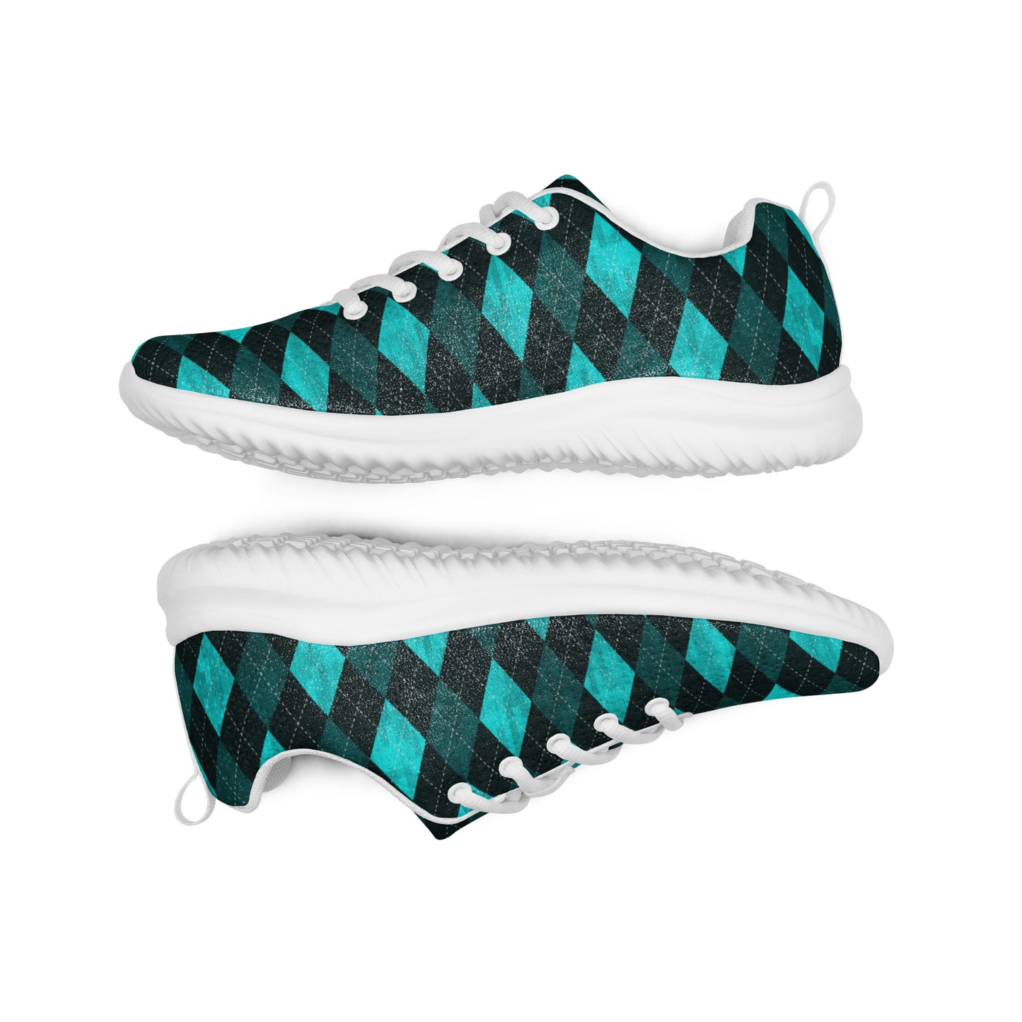 Women’s Athletic Shoes Teal Argyle