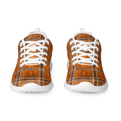 Women’s Athletic Shoes Orange Plaid