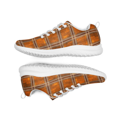 Women’s Athletic Shoes Orange Plaid