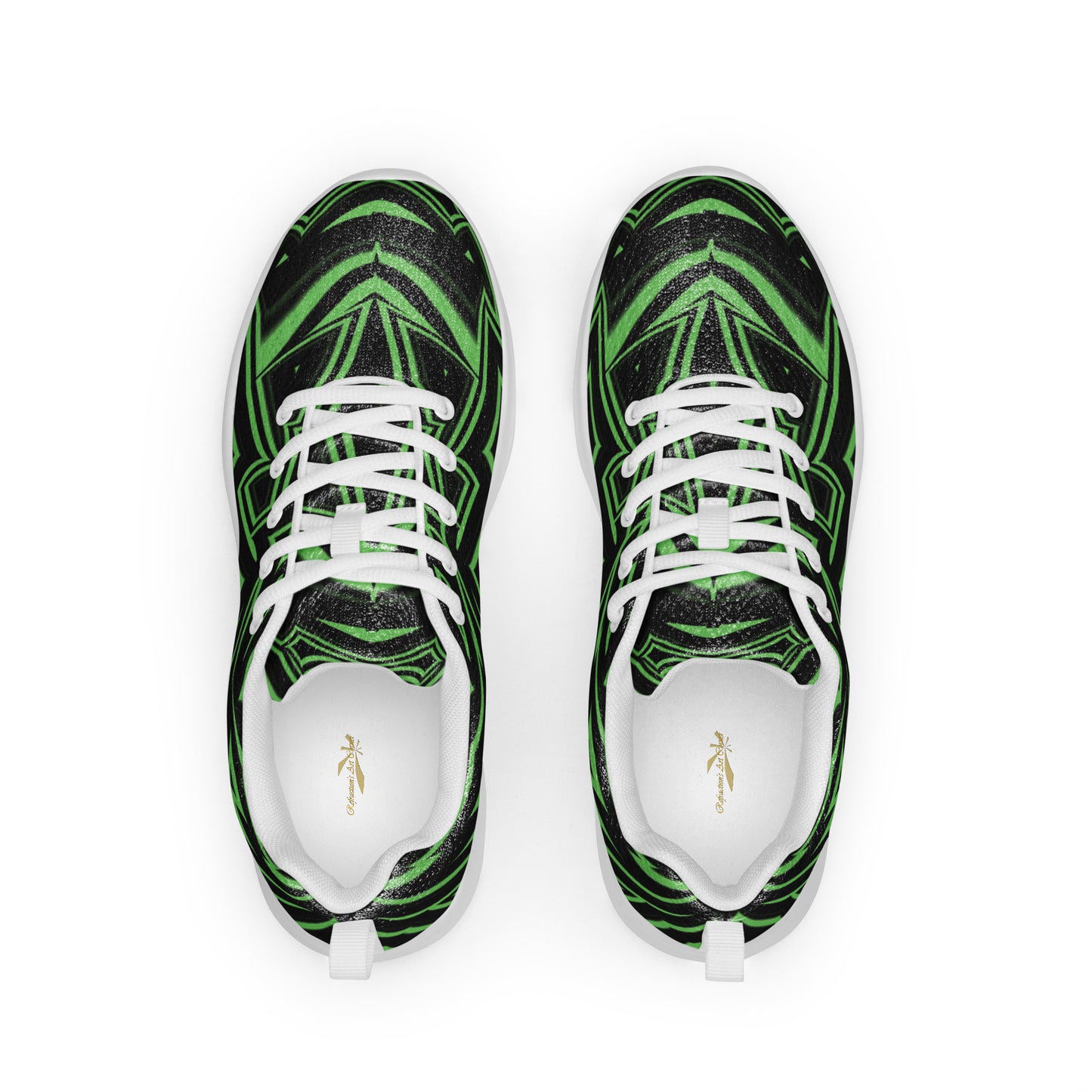 Women’s Athletic Shoes Abstract Geometric Green