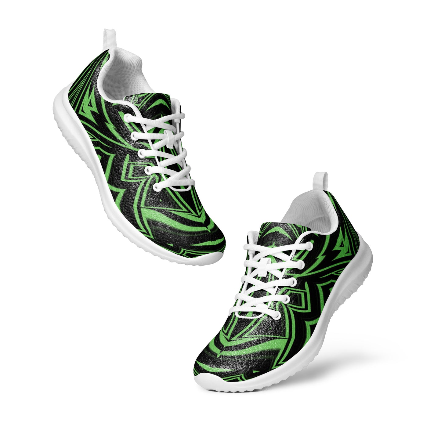 Women’s Athletic Shoes Abstract Geometric Green