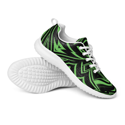 Women’s Athletic Shoes Abstract Geometric Green