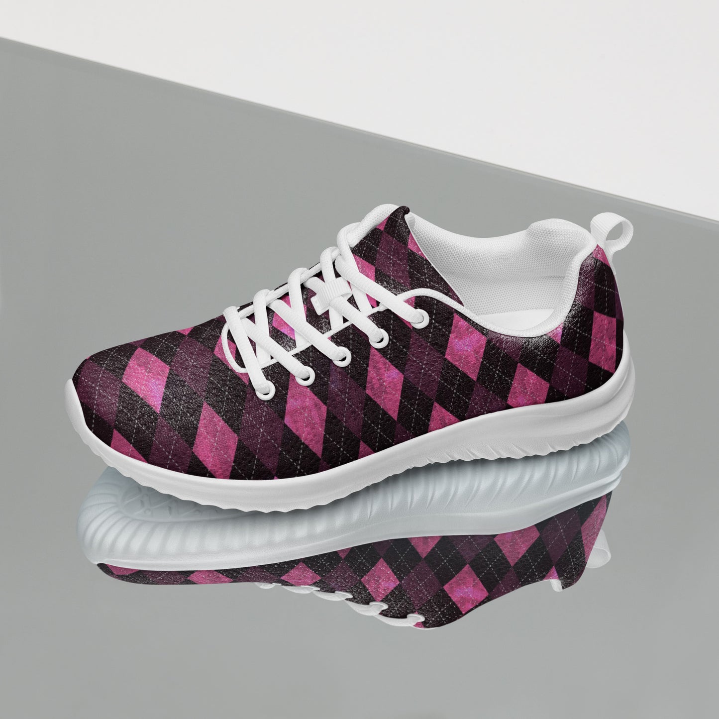 Women’s Athletic Shoes Hot Pink Argyle