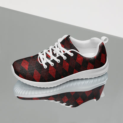 Women’s Athletic Shoes Red Argyle