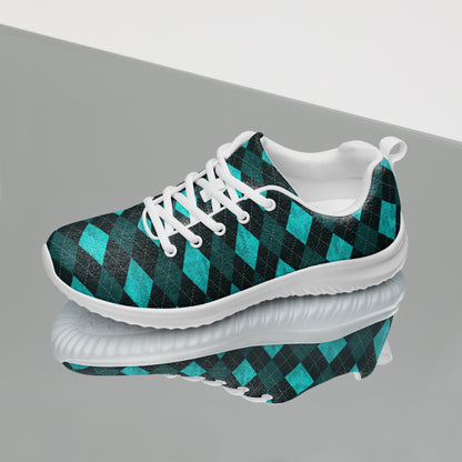 Women’s Athletic Shoes Teal Argyle